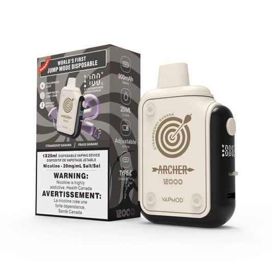 Vapmod Archer 12K Disposable Vape - Strawberry Banana, 12000 Puffs