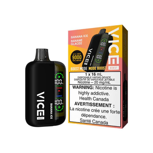 Vice Boost Disposable Vape - Banana Ice, 9000 Puffs