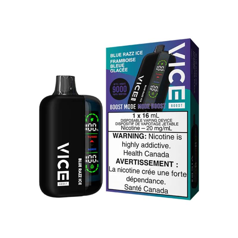 Vice Boost Disposable Vape - Blue Razz Ice, 9000 Puffs