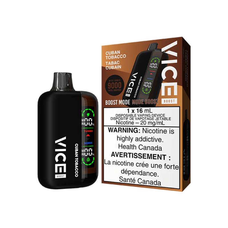 Vice Boost Disposable Vape - Cuban Tobacco, 9000 Puffs