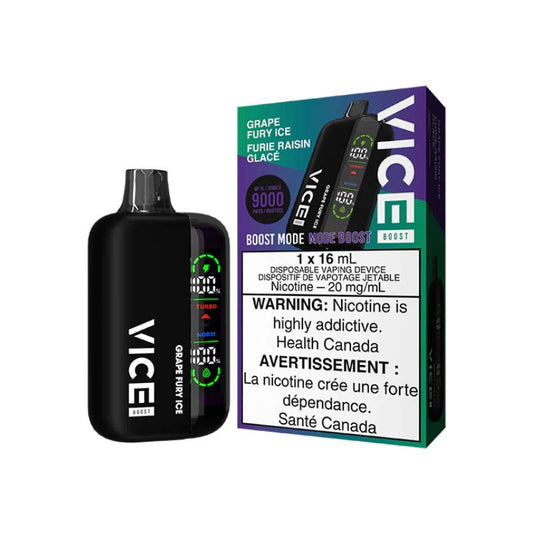 Vice Boost Disposable Vape - Grape Fury Ice, 9000 Puffs