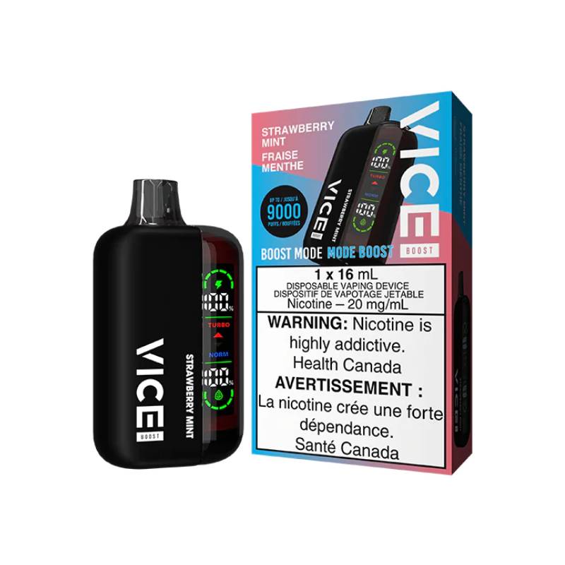 Vice Boost Disposable Vape - Strawberry Mint, 9000 Puffs