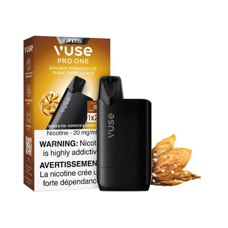 Vuse Pro One vape device and packaging on a white background
