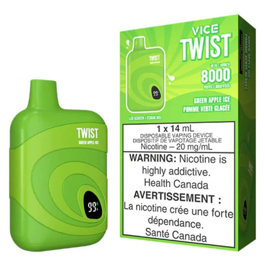 Vice Twist 8000 Disposable Vape - Green Apple Ice