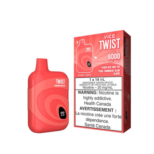 Vice Twist 8000 Disposable Vape - Peach Blue Razz Ice