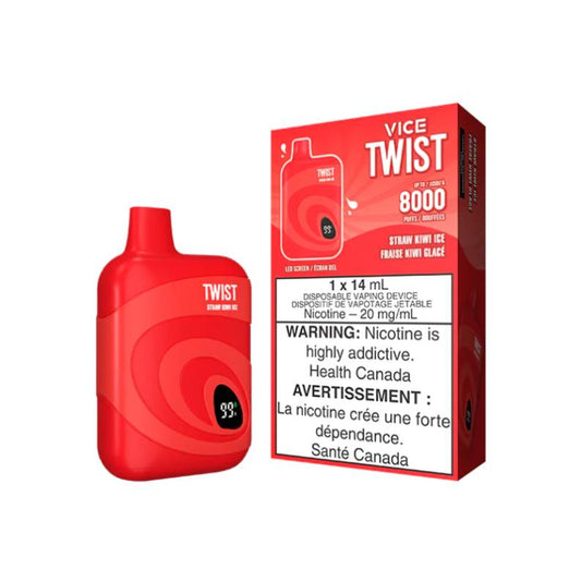 Vice Twist 8000 Disposable Vape - Straw Kiwi Ice