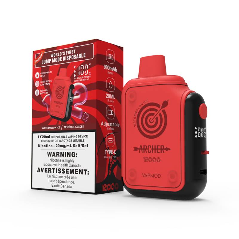 Vapmod Archer 12K Disposable Vape - Watermelon Ice, 12000 Puffs
