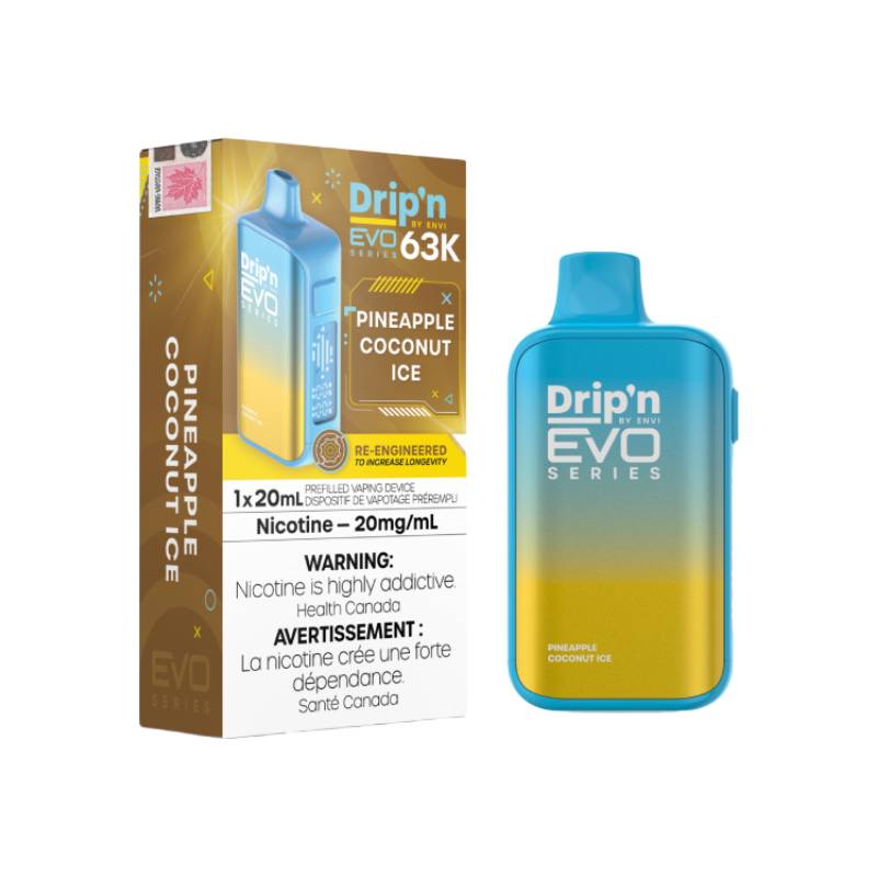 Drip'n by Envi EVO 63K Disposable Vape - Pineapple Coconut Ice Flavour