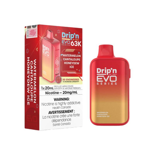Drip'n by Envi EVO 63K Disposable Vape - Watermelon Cantaloupe Honeydew Ice Flavour