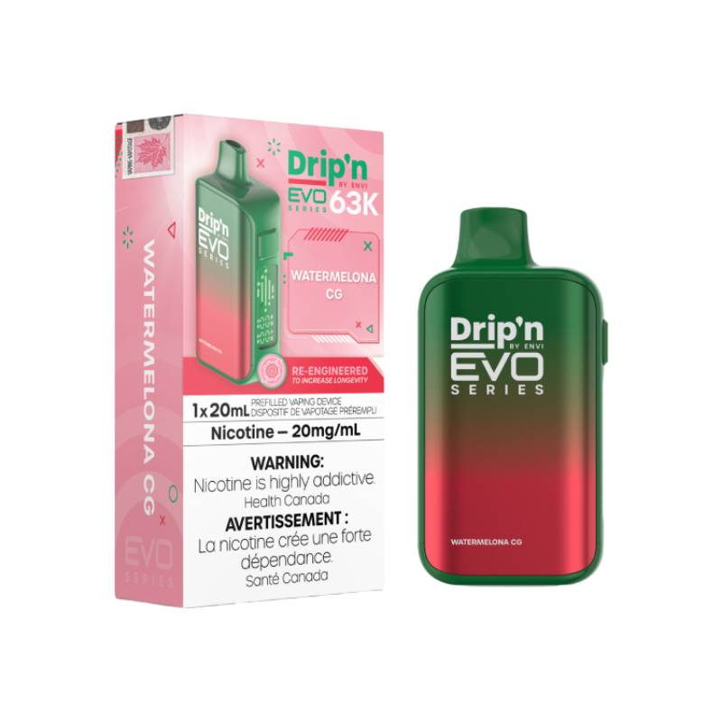 Drip'n by Envi EVO 63K Disposable Vape - Watermelona CG Flavour