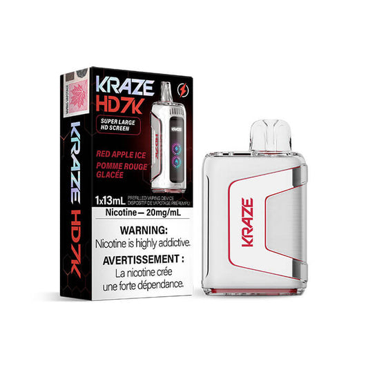 Kraze HD 7K Red Apple Ice Disposable Vape