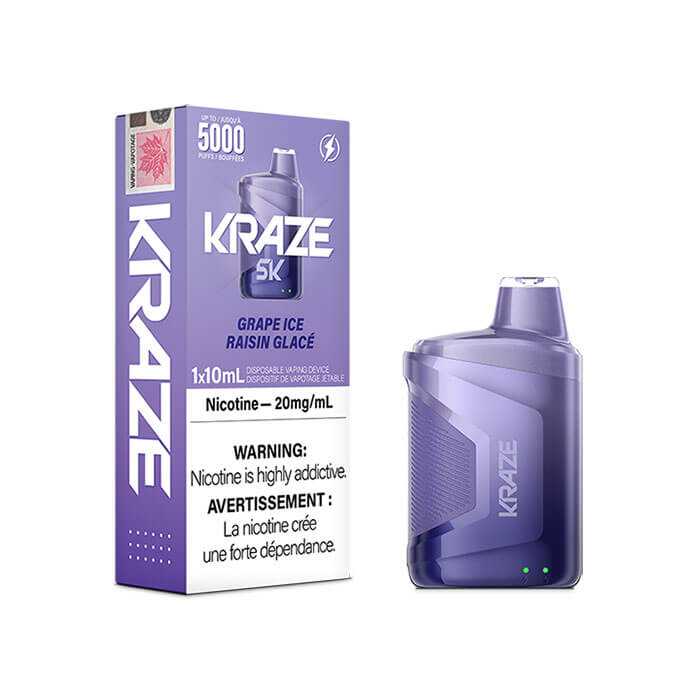 Kraze 5K Grape Ice Disposable Vape
