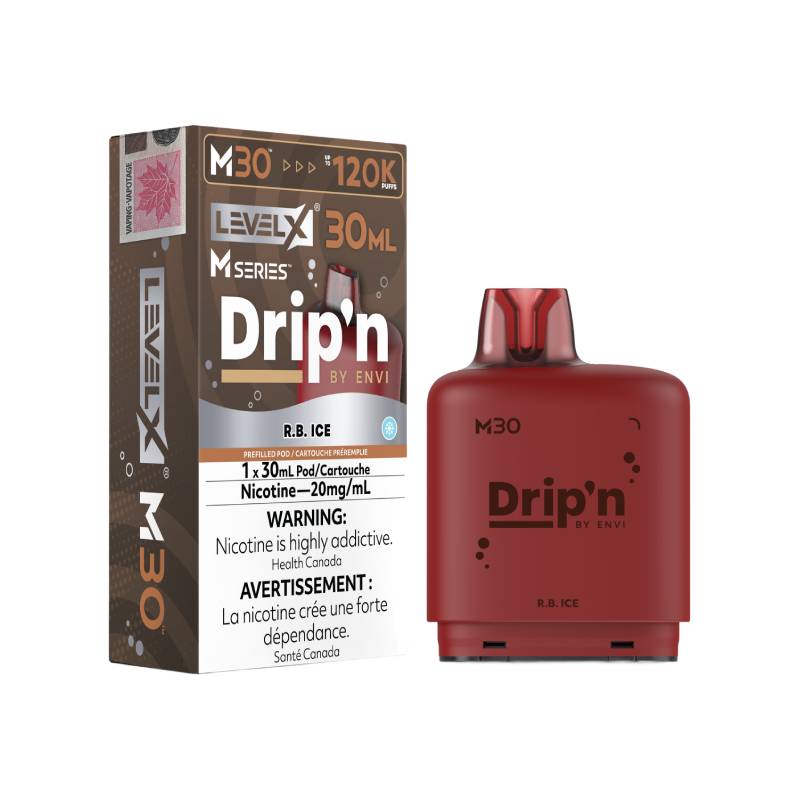 Level X M Series M30 120K Drip'n by ENVI R.B. Ice prefilled vape pod with retail packaging