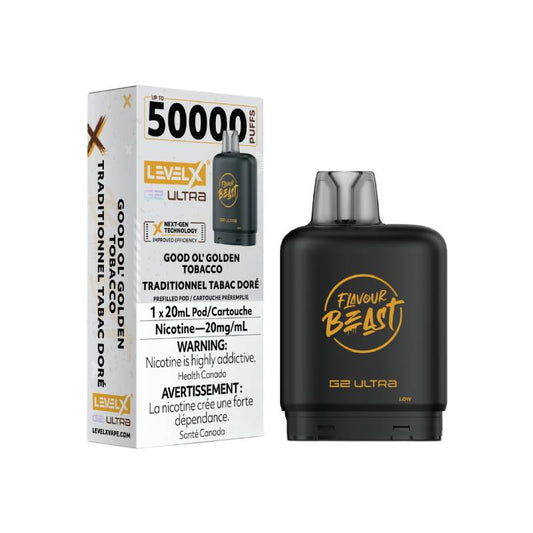 Flavour Beast Level X G2 Ultra Pod 50K - Good Ol' Golden Tobacco
