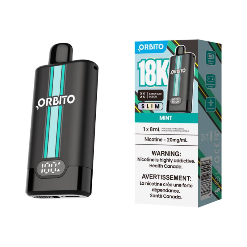 Orbito Slim 18K Mint disposable vape with retail packaging