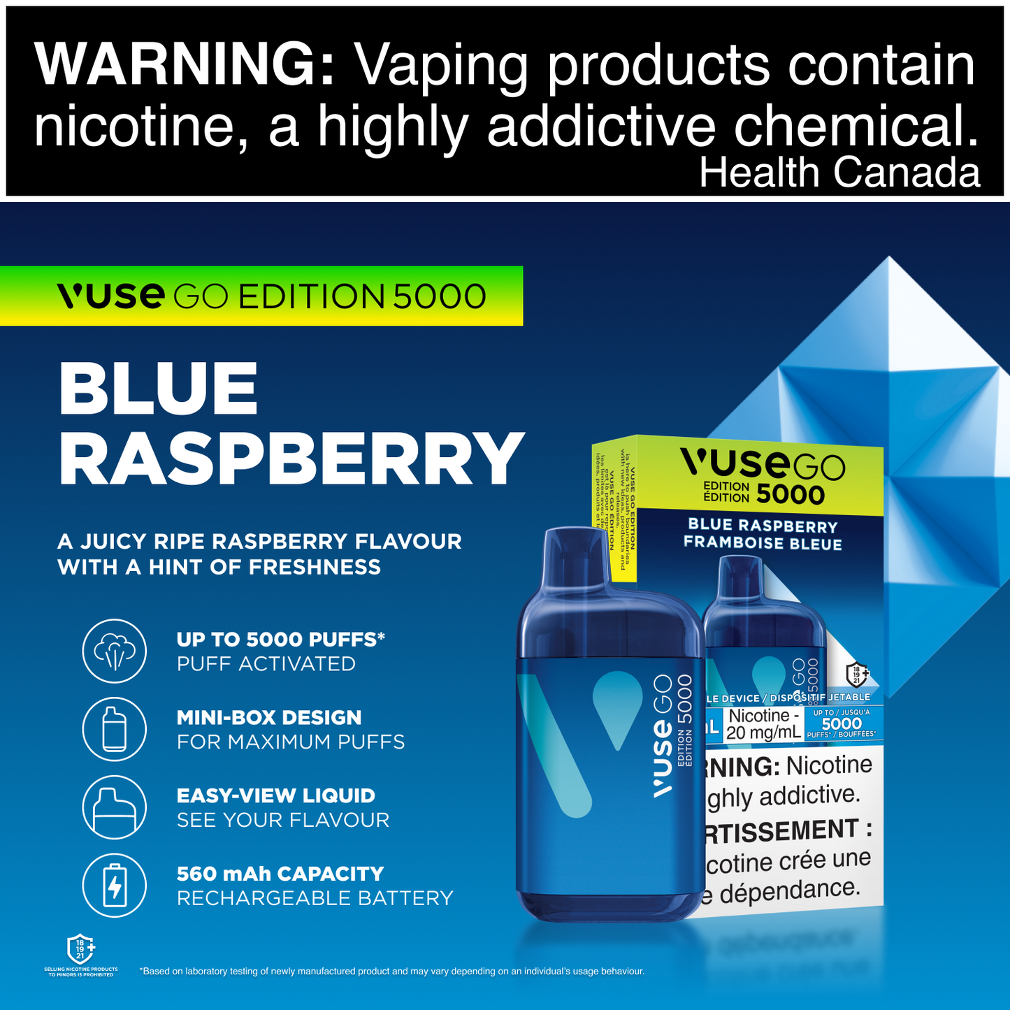 Vuse Go 5000 Edition - Blue Raspberry, 5000 Puffs