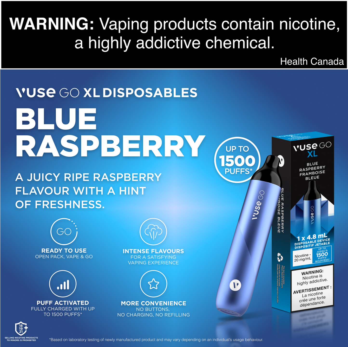 Vuse Go XL Blue Raspberry Disposable Vape