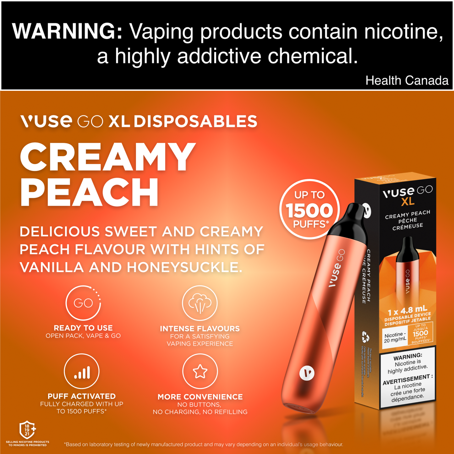 Vuse Go XL Creamy Peach Disposable Vape