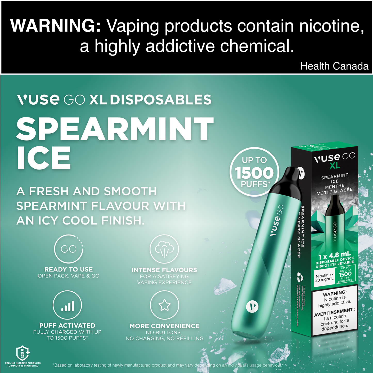 Vuse Go XL Spearmint Ice Disposable Vape
