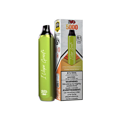 IVG 5000 Disposable Vape Apple Strawberry Peach