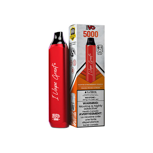 IVG 5000 Disposable Vape Poppin Strawberry Peach